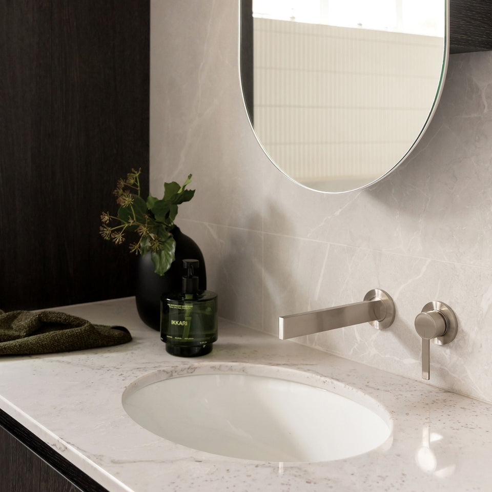 Phoenix Lexi MKII SwitchMix Wall Basin Mixer Set 200mm (Fit-Off Kit Only) - Brushed Nickel
