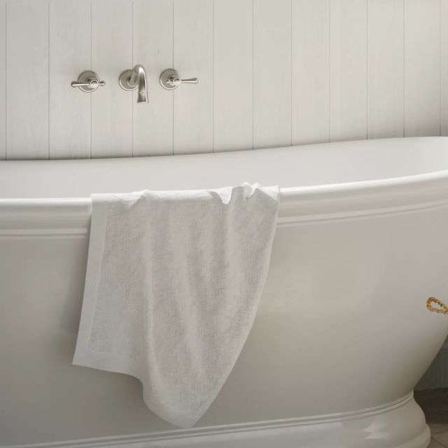 Phoenix Nostalgia Lever Basin/Bath Set 180mm Shepherds Crook Brushed Nickel