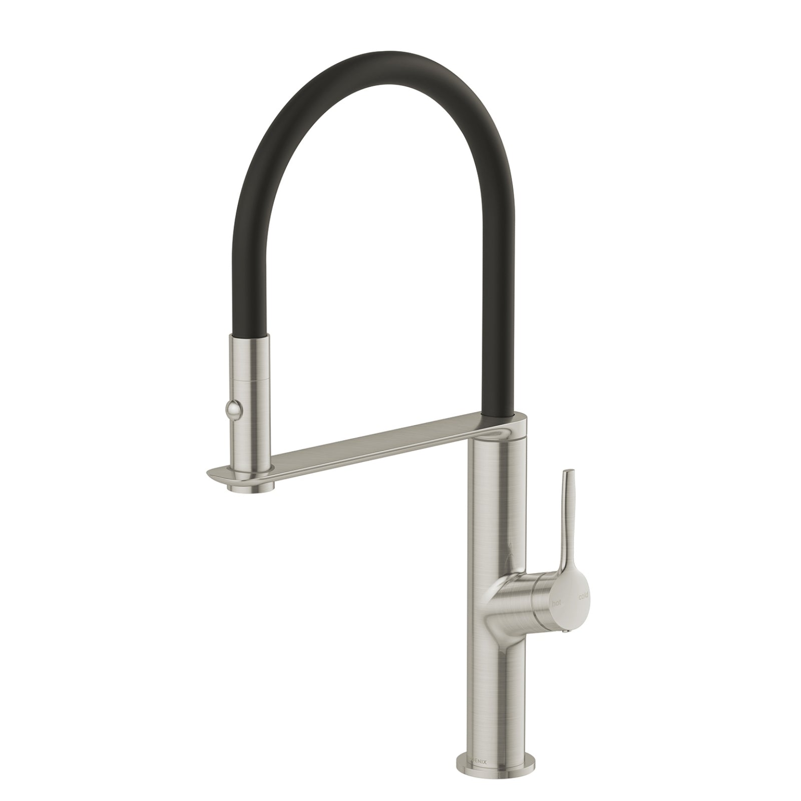 Phoenix Flexible Hose Sink Mixer 200mm - Brushed Nickel 139-7110-40-1 - The Blue Space
