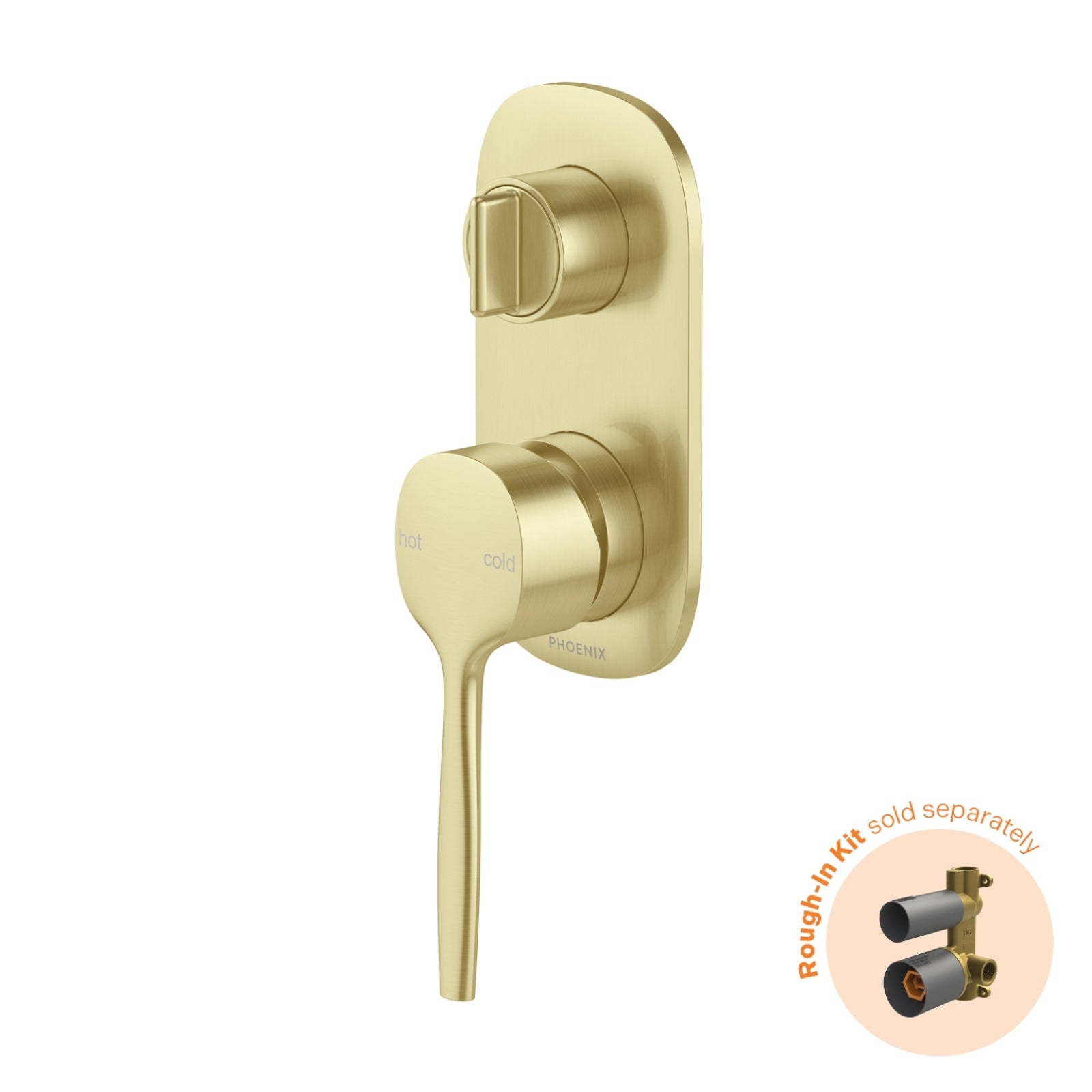 Phoenix Switchmix Shower Bath Diverter Mixer Fit Off Kit Only - Brushed Gold 139-2940-12-1 - The Blue Space
