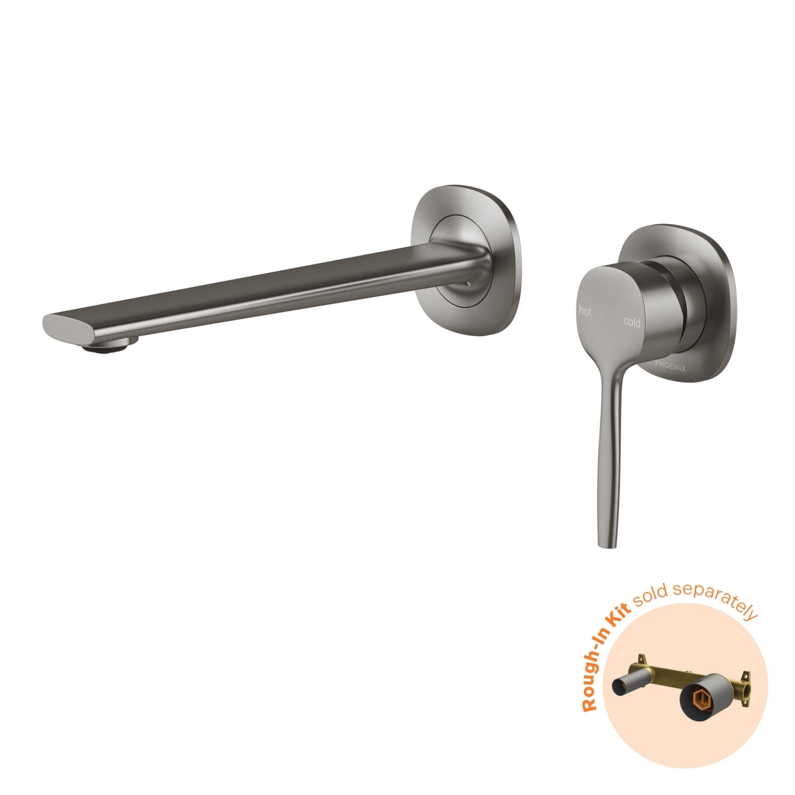 Phoenix Switchmix Wall Basin Bath Mixer Set 200mm Fit Off Kit Only - Brushed Carbon 139-2812-31-1 - The Blue Space