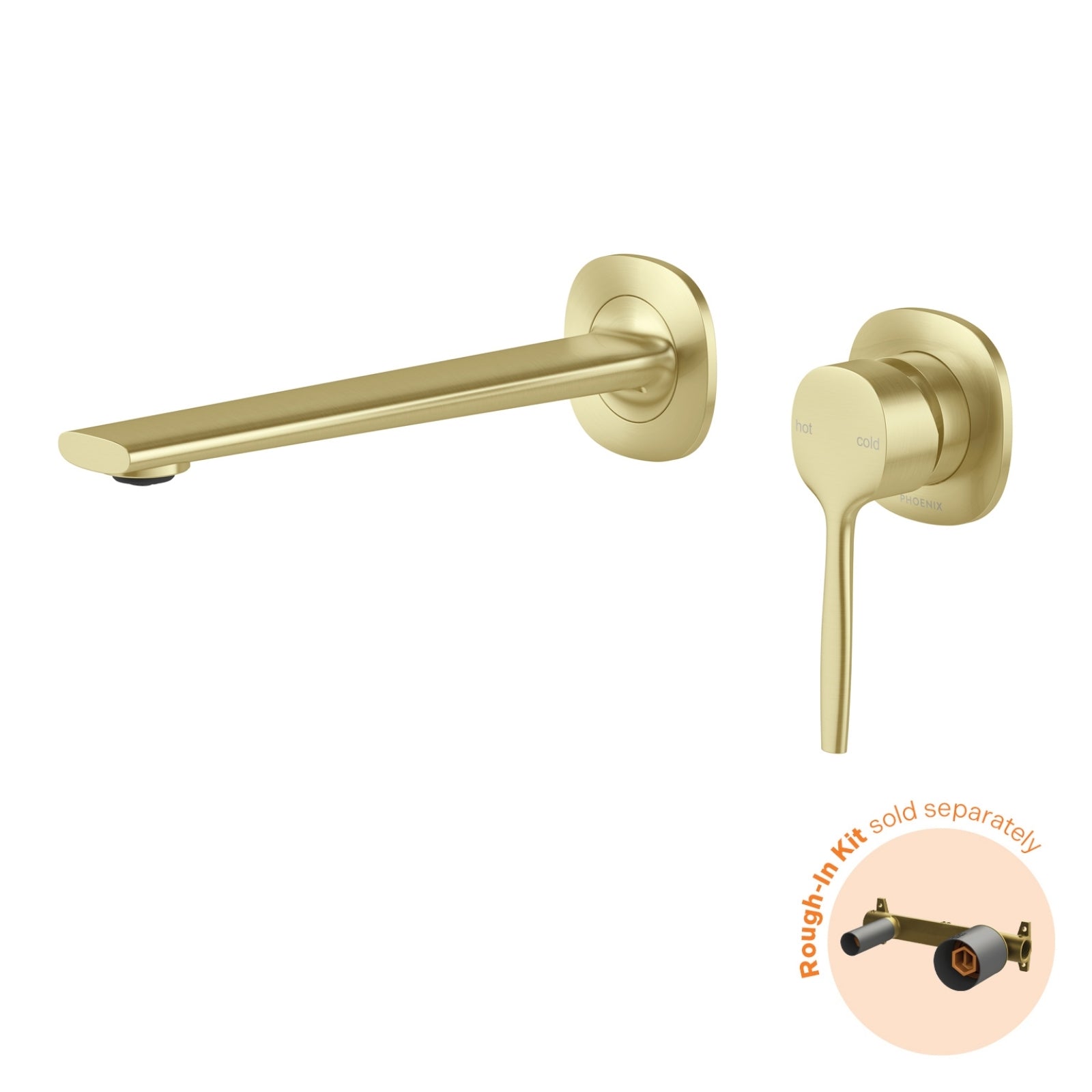 Phoenix Switchmix Wall Basin Bath Mixer Set 200mm Fit Off Kit Only - Brushed Gold 139-2812-12-1 - The Blue Space