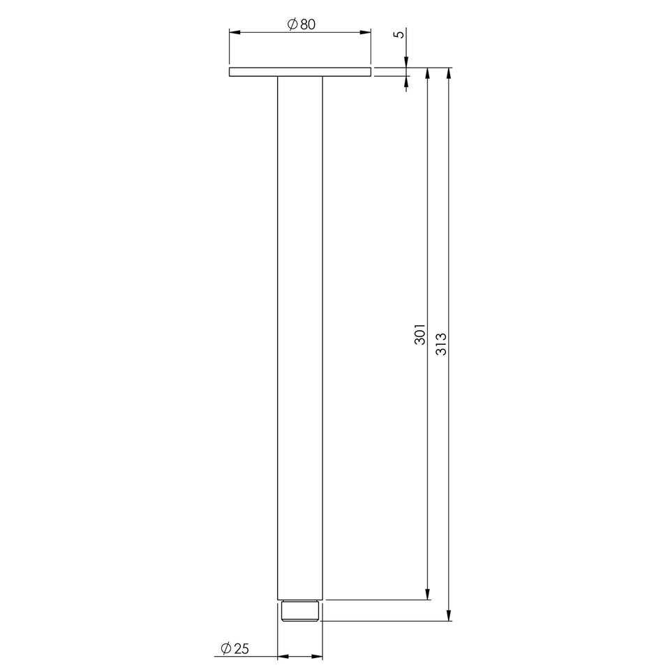 Phoenix Vivid Ceiling Arm 300mm - Brushed Bronze