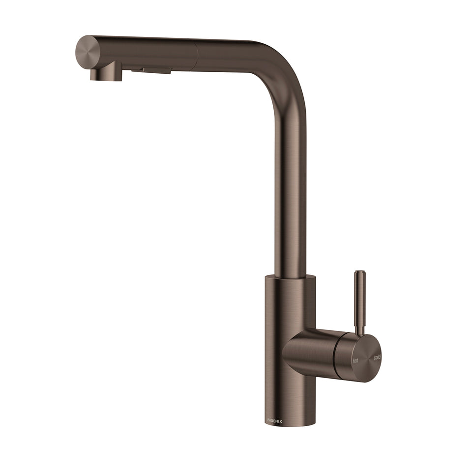 Phoenix Vivid MKII Pull Out Sink Mixer 230mm L Shaped - Brushed Bronze