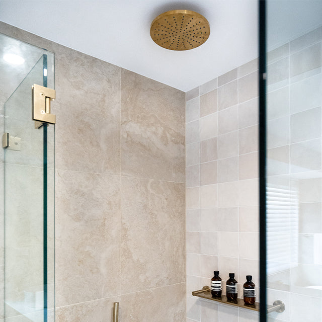 Phoenix Vivid Shower Rose 300mm Round - Brushed Gold