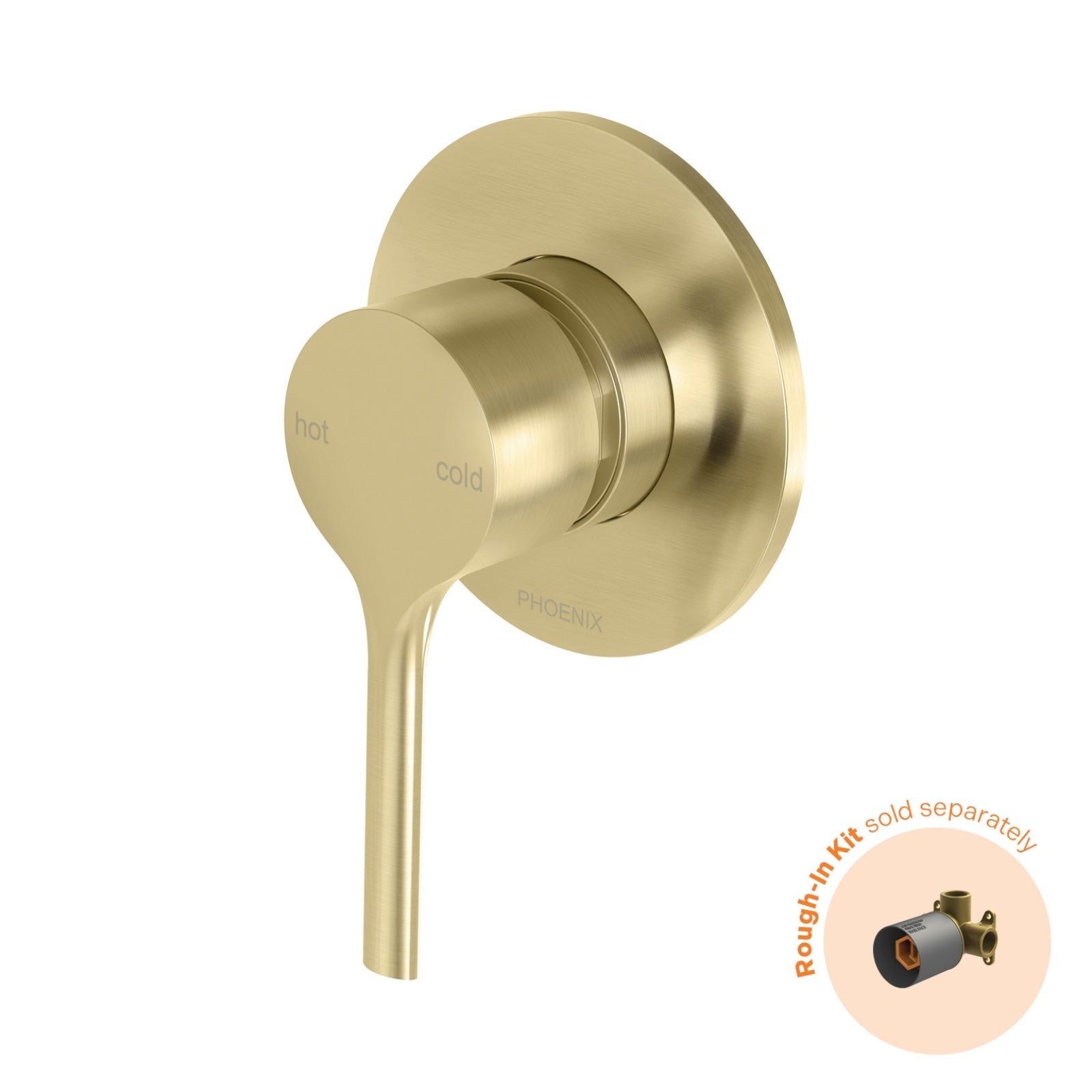 Phoenix Vivid Slimline Oval SwitchMix Shower / Wall Mixer Brushed Gold (Fit-Off Kit Only) VV2805-12-1 - The Blue Space