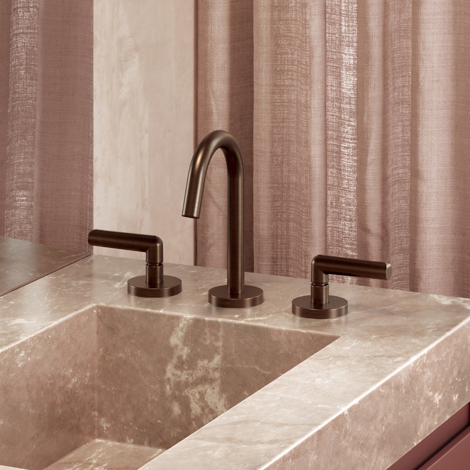 Lifestyle 2 Phoenix Vivid Slimline Plus Lever Basin Set - Brushed Bronze 119-1030-24-1 - The Blue Space