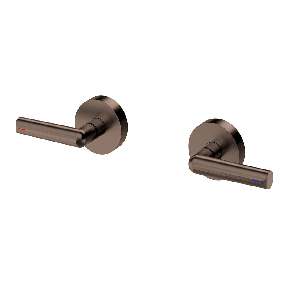Phoenix Vivid Slimline Plus Lever Wall Top Assemblies 15mm Extended Spindles - Brushed Bronze