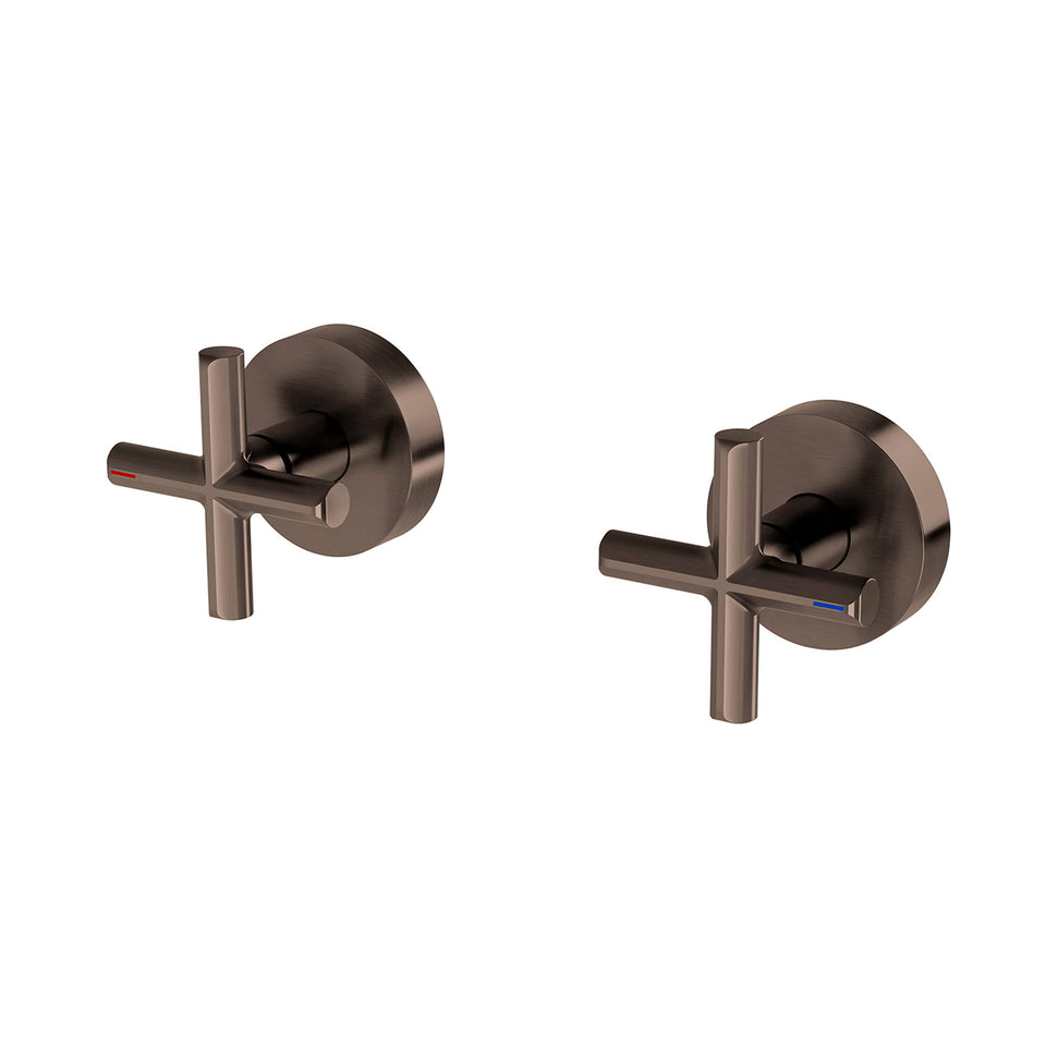 Phoenix Vivid Slimline Plus Wall Top Assemblies 15mm Extended Spindles - Brushed Bronze