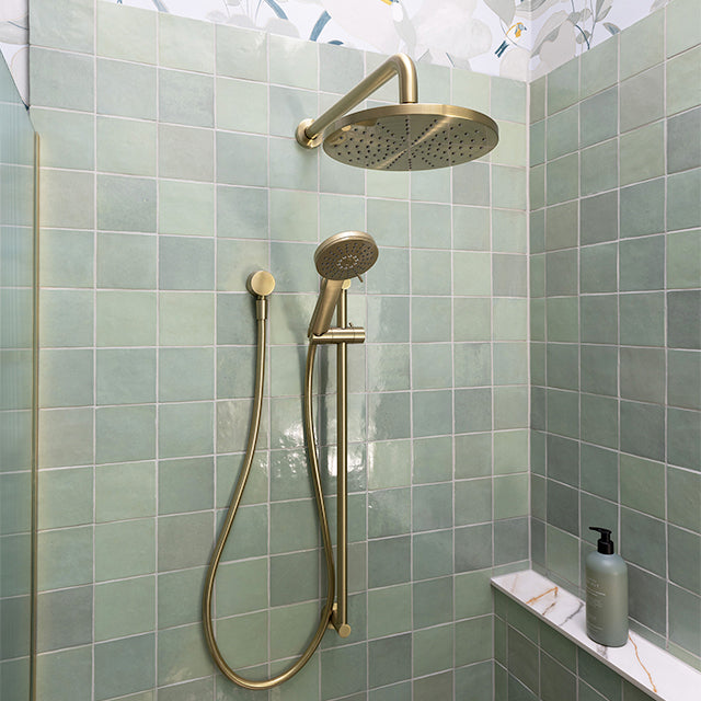Phoenix Vivid Slimline Rail Shower - Brushed Gold