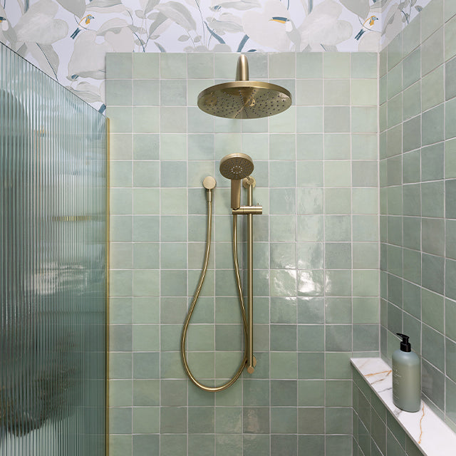 Phoenix Vivid Slimline Rail Shower - Brushed Gold