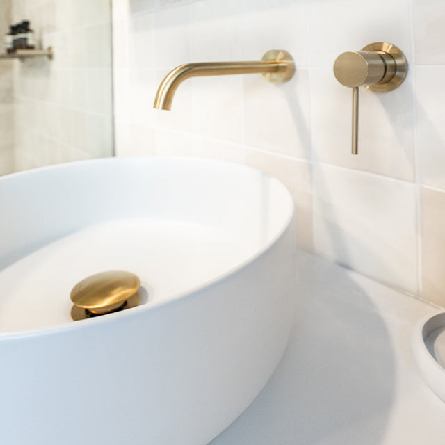 Phoenix Vivid Slimline Shower/Wall Mixer 60mm Backplate Brushed Gold