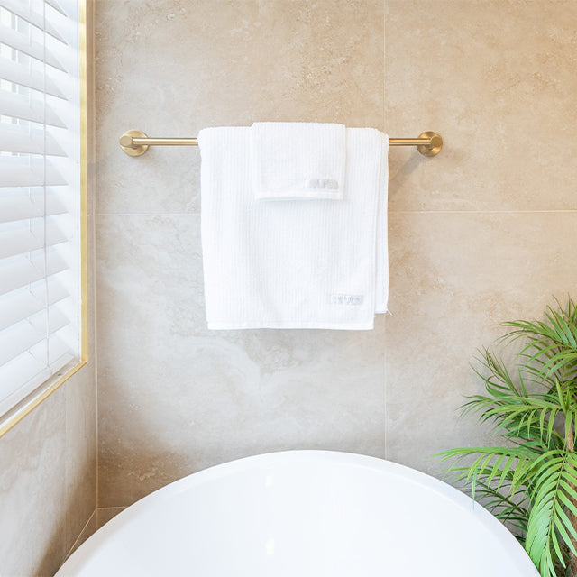 Phoenix Vivid Slimline Single Towel Rail Brushed Gold