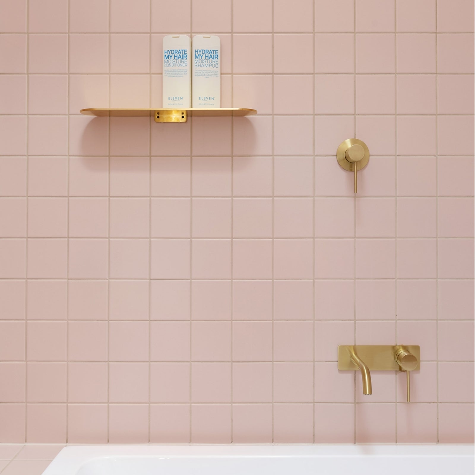 Lifestyle 3 Phoenix Vivid Slimline SwitchMix Wall Basin / Bath Mixer Set 180mm Brushed Gold (Complete Kit) VS2810-12-1-KIT - The Blue Space