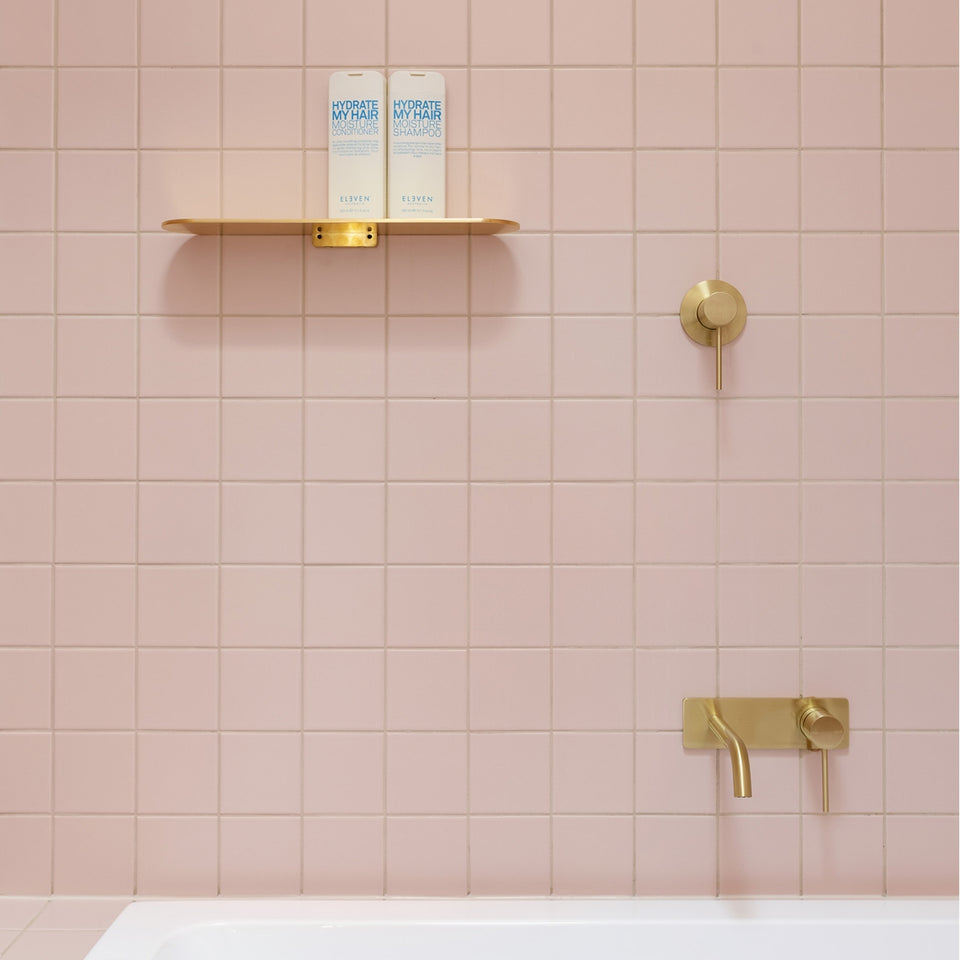 Phoenix Vivid Slimline SwitchMix Wall Basin / Bath Mixer Set 180mm Brushed Gold (Complete Kit)
