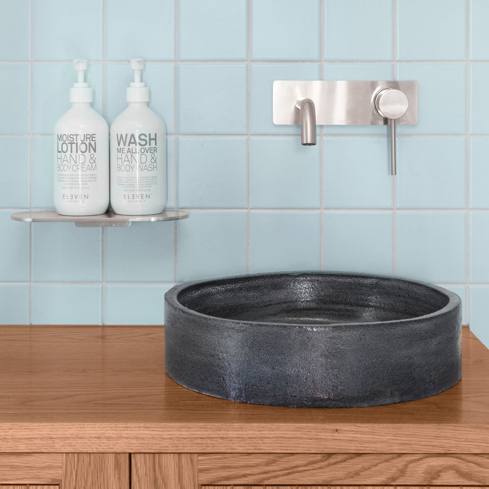 Phoenix Vivid Slimline SwitchMix Wall Basin / Bath Mixer Set 180mm Brushed Nickel (Complete Kit)