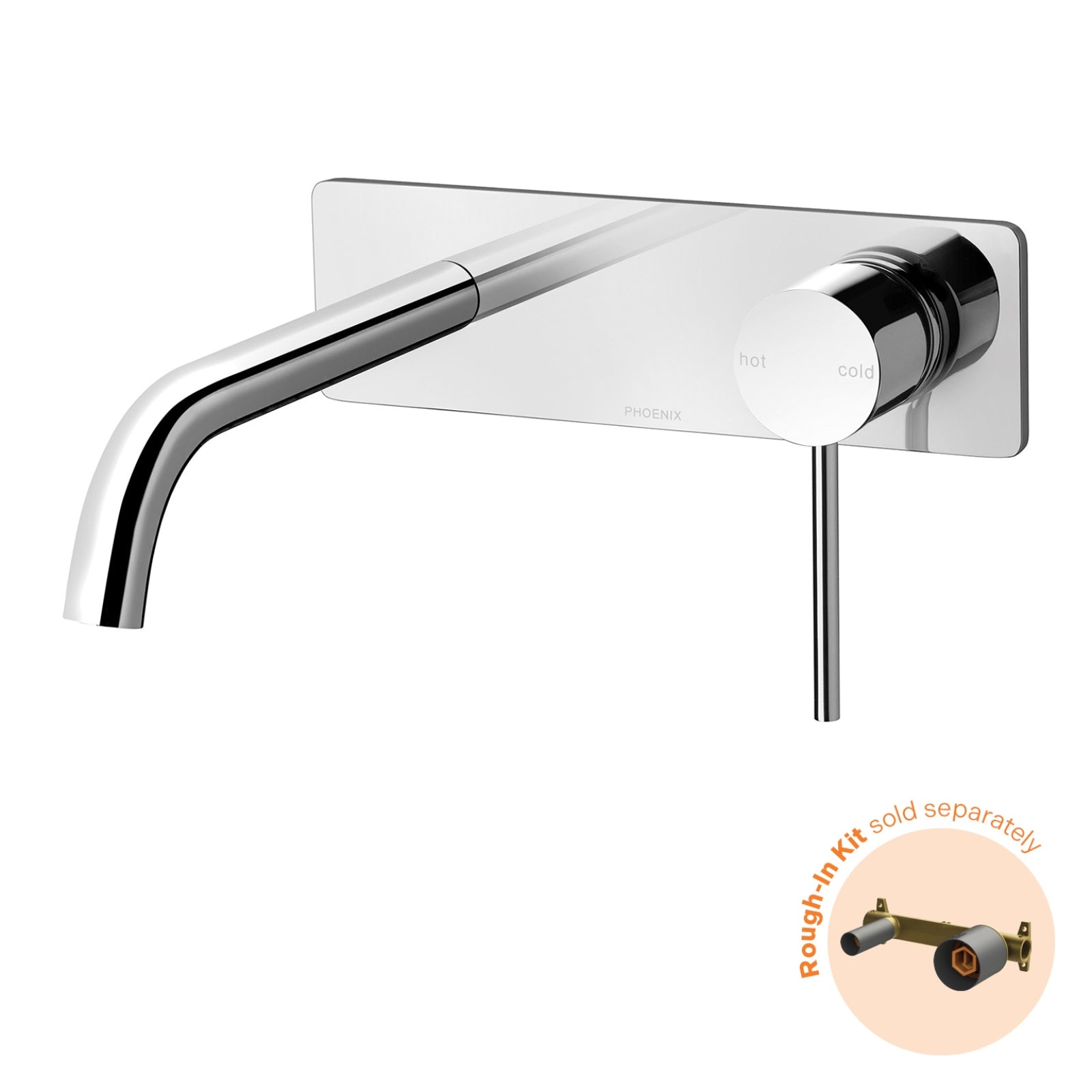 Phoenix Vivid Slimline SwitchMix Wall Basin / Bath Mixer Set 180mm Chrome (Fit-Off Kit Only) VS2812-00-1 - The Blue Space