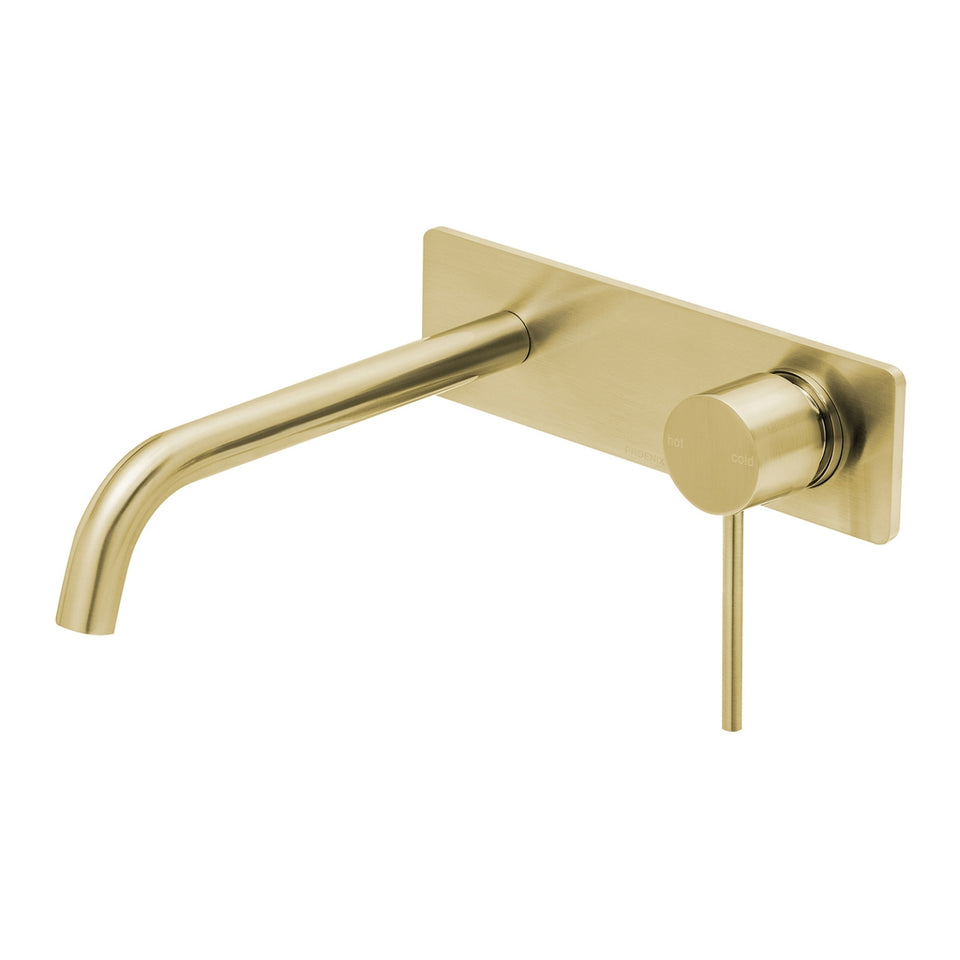 Phoenix Vivid Slimline SwitchMix Wall Basin / Bath Mixer Set 230mm Brushed Gold (Complete Kit)