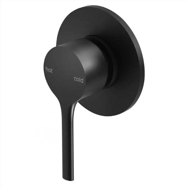 Phoenix Vivid Slimline Oval Wall/Shower Mixer Matte Black (Complete Kit)