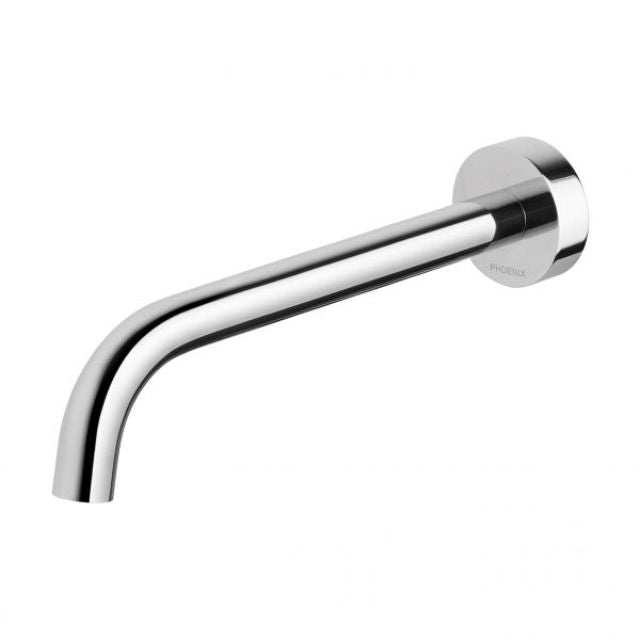 Phoenix Vivid Slimline Wall Bath Outlet 230mm Curved - Chrome