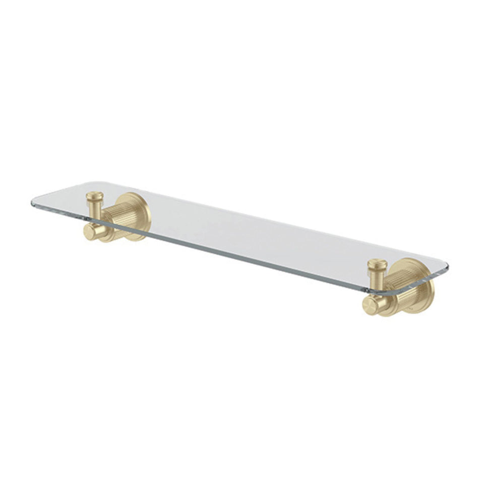 Phoenix Wiltern Glass Shelf 450mm Brushed Gold