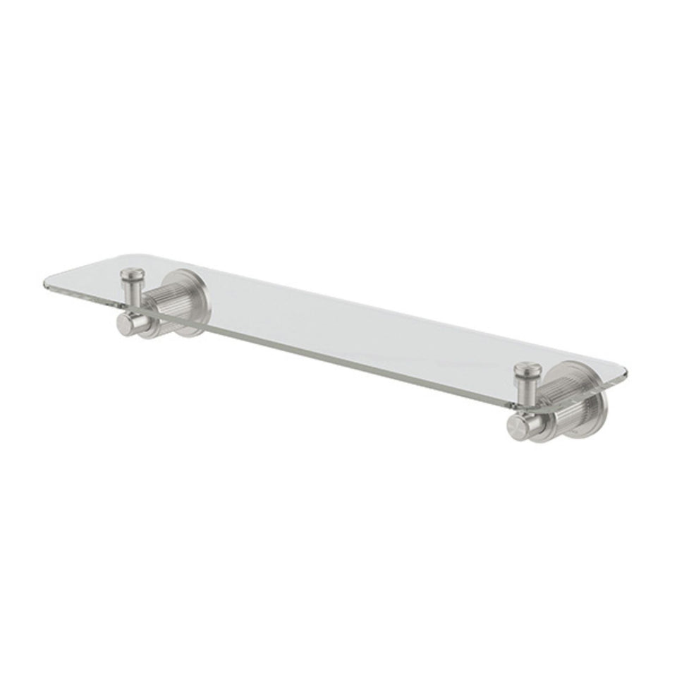 Phoenix Wiltern Glass Shelf 450mm Brushed Nickel