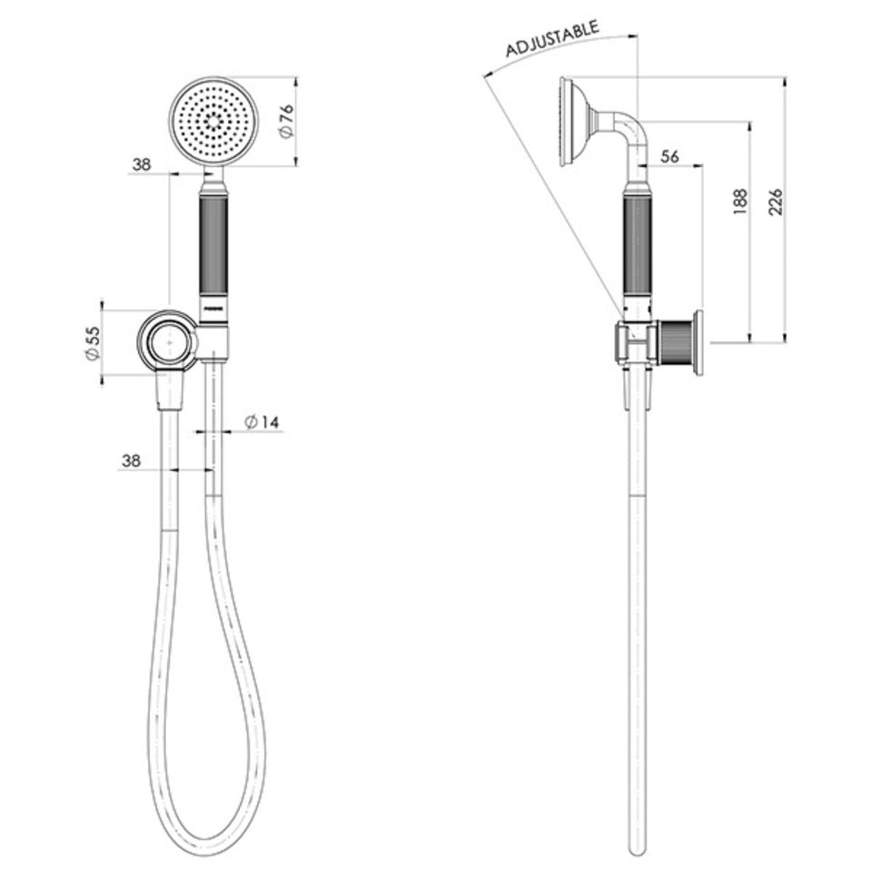 Phoenix Wiltern Hand Shower Brushed Carbon