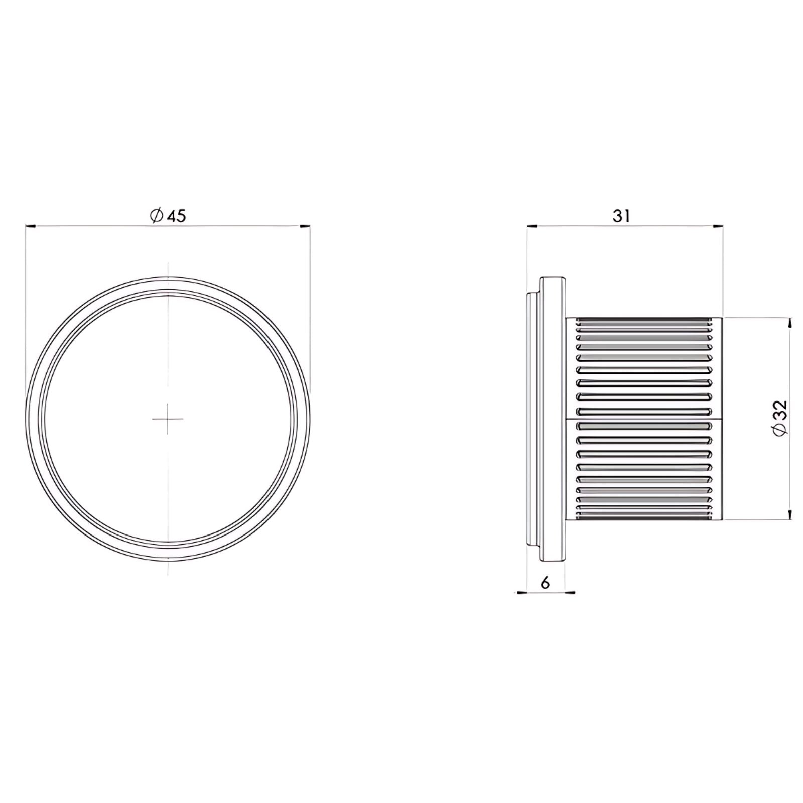 Technical Drawing Phoenix Wiltern Robe Hook Brushed Carbon 144-8400-31 - The Blue Space