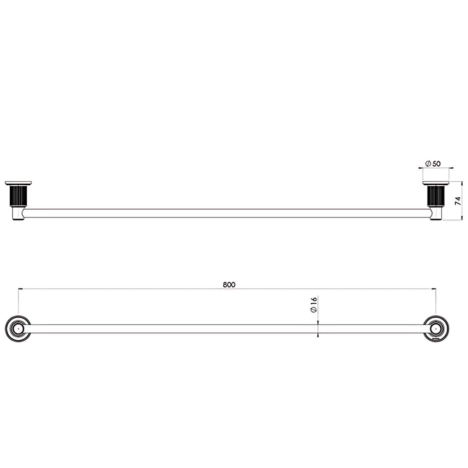Phoenix Wiltern Single Towel Rail 800mm Brushed Nickel