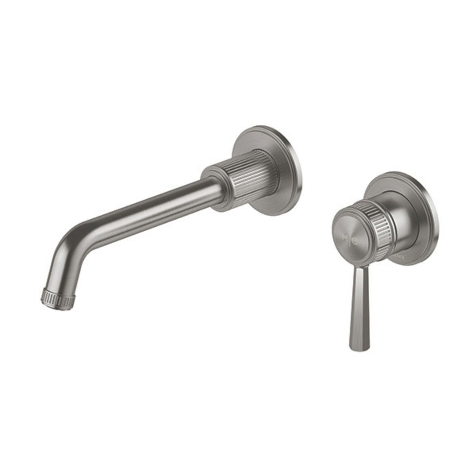 Phoenix Wiltern SwitchMix Wall Basin / Bath Mixer Set 190mm (Complete Kit) - Brushed Carbon