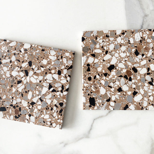 Pink Theo Terrazzo Tile Matt 200 x 200mm Porcelain