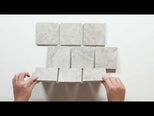 Valerie Grey Travertine Brick Bond Cobblestone Porcelain Tile Sheets