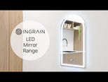 Ingrain Pill Shaped Matte Black Framed Frontlit LED Mirror 500mm by 850mm