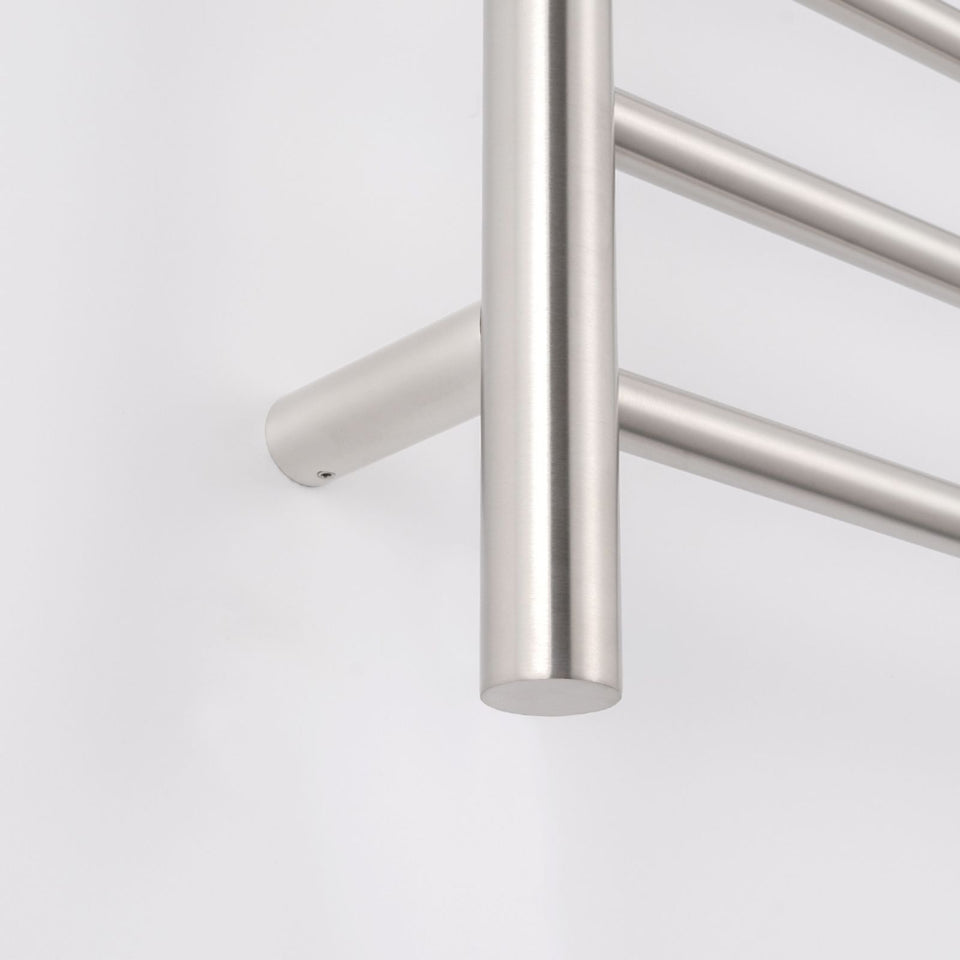 Radiant Round 8 Bar Heated Rail 530mmx700mm Brushed Stainless Steel