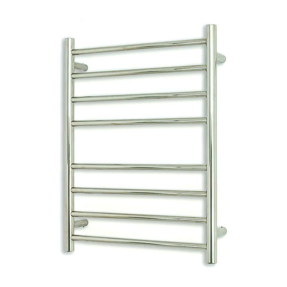 Radiant Round 8 Bar Heated Rail 530mmx700mm Polished Stainless Steel