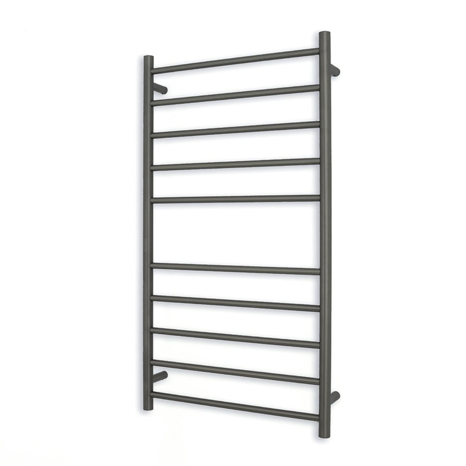 Radiant 10 Bar Round Heated Towel Ladder 600w x 1100h - Gunmetal