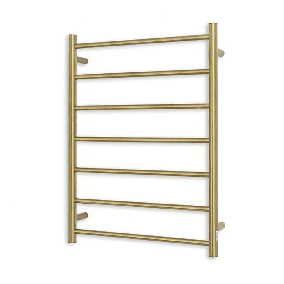 Radiant Round 7 Bar Heated Rail 600mmx800mm Brushed Gold