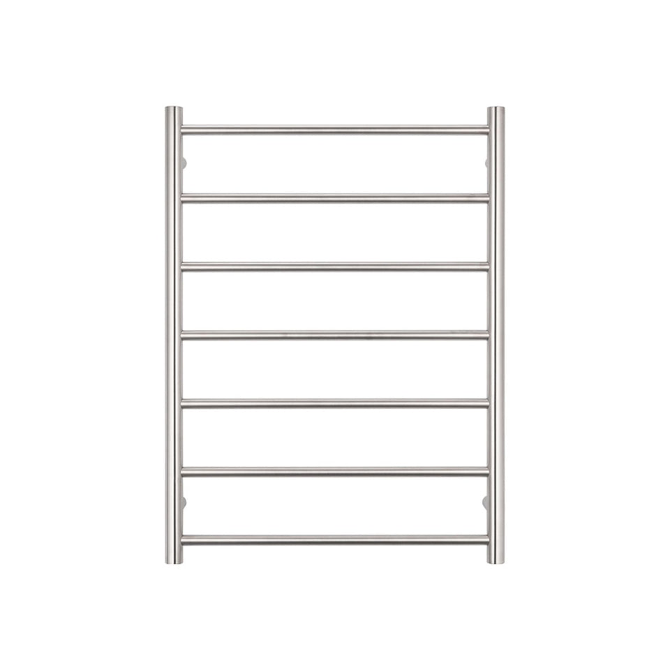 Radiant Round 7 Bar Heated Rail 600mmx800mm Brushed Stainless Steel