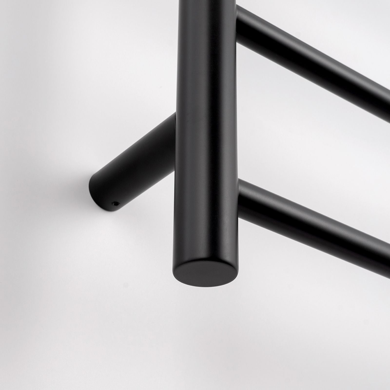 Close Radiant Heated Round Ladder 750 X 1200mm Matt Black BRTR04 - The Blue Space