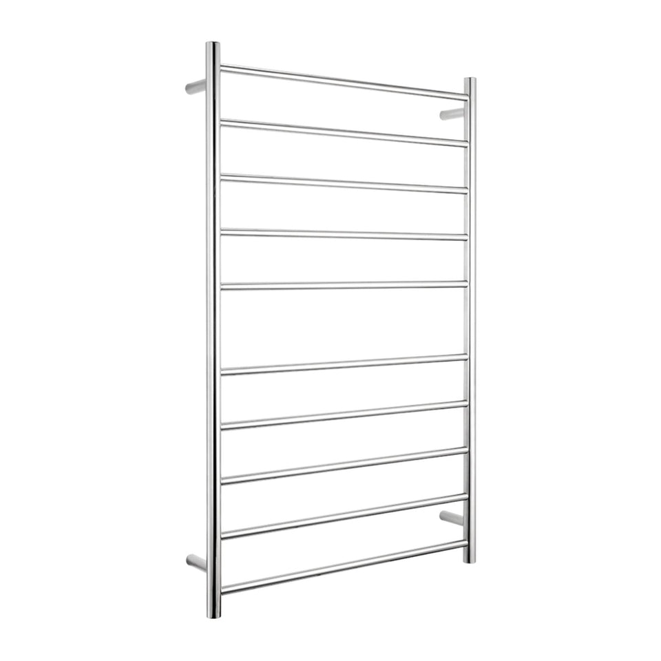 Radiant Round 10 Bar Heated Towel Ladder 750 x 1200 Polished Stainless Steel