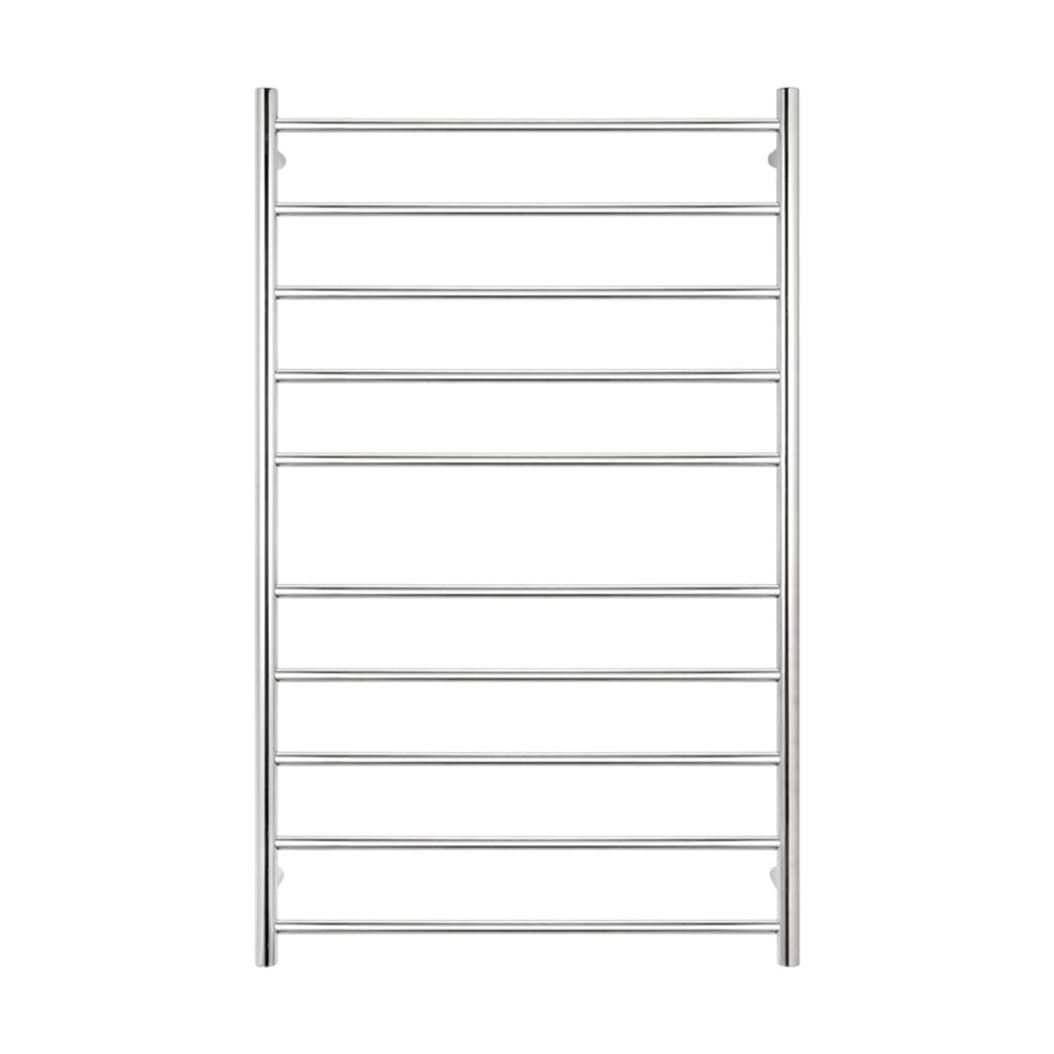 Radiant Round 10 Bar Heated Towel Ladder 750 x 1200 Polished Stainless Steel
