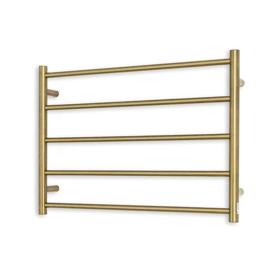 Radiant Round 5 Bar Heated Towel Ladder 750w x 550h - Gold Finish