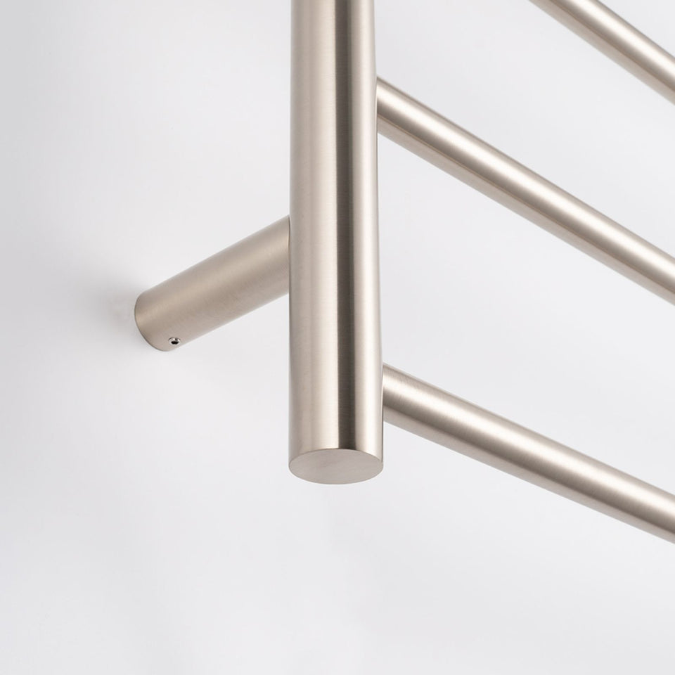 Radiant Round 5 Bar Heated Towel Ladder 750w x 550h - Brushed Nickel
