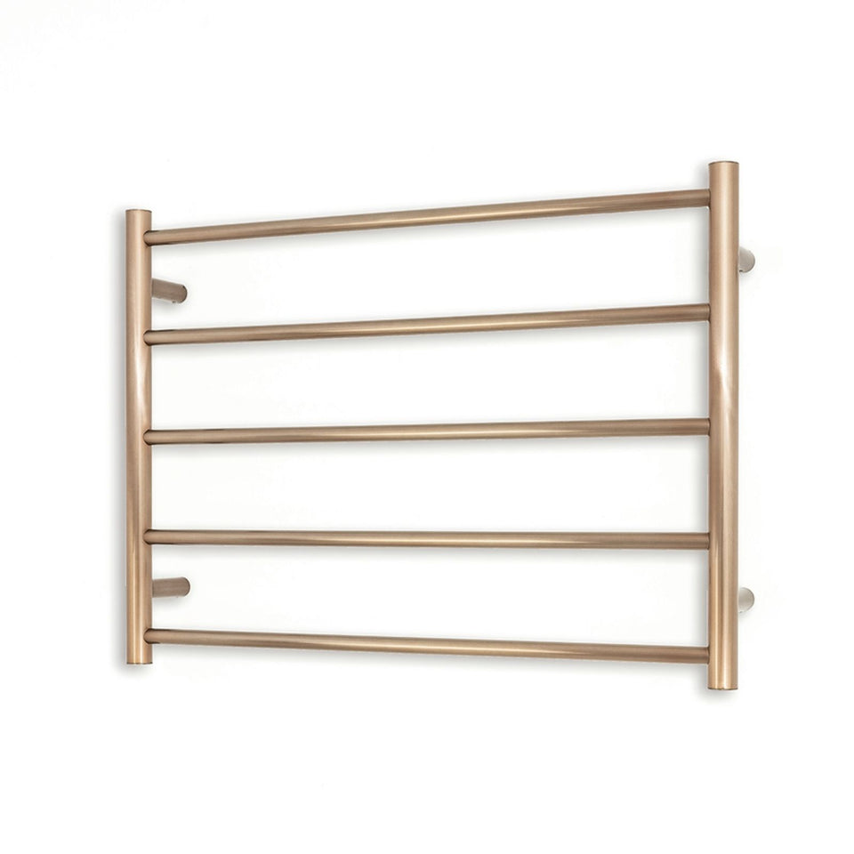 Radiant Round 5 Bar Heated Towel Ladder 750w x 550h Champagne
