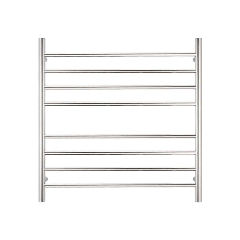 Radiant Round 8 Bar Heated Rail 750x750mm Polished Stainless