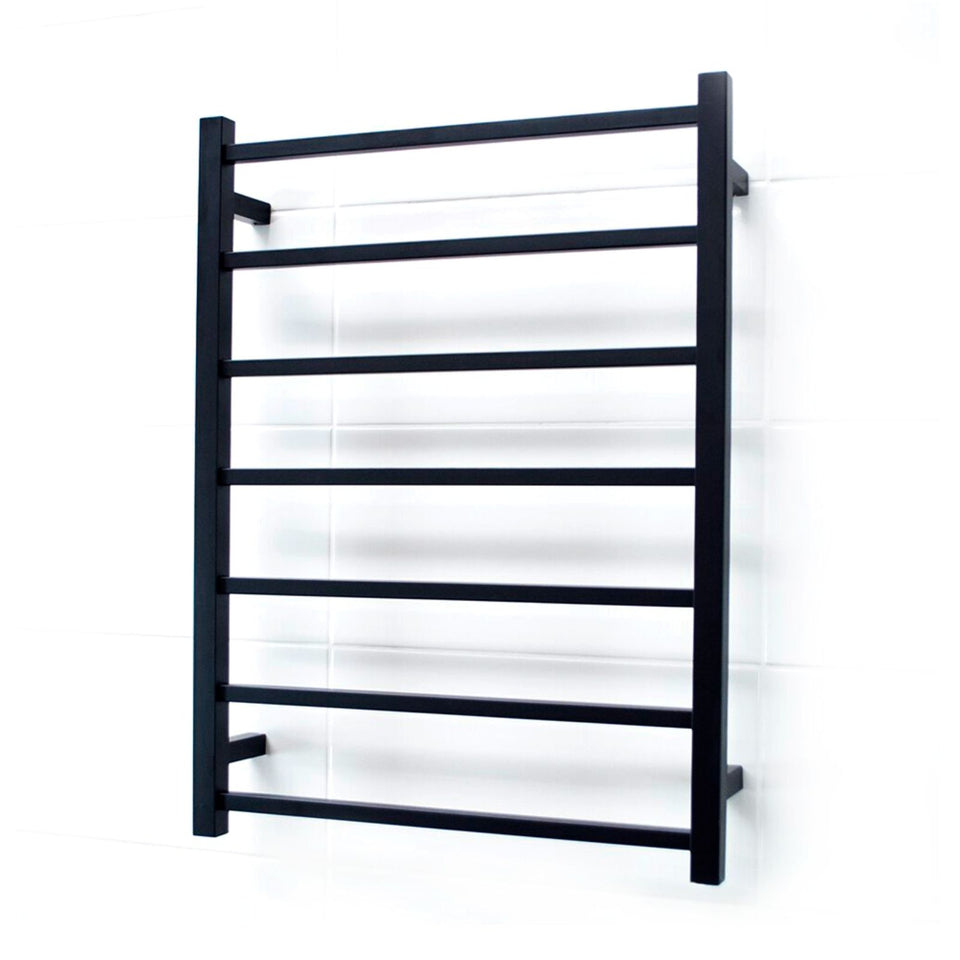 Radiant Square 7 Bar Heated Rail 600 x 800 Matte Black
