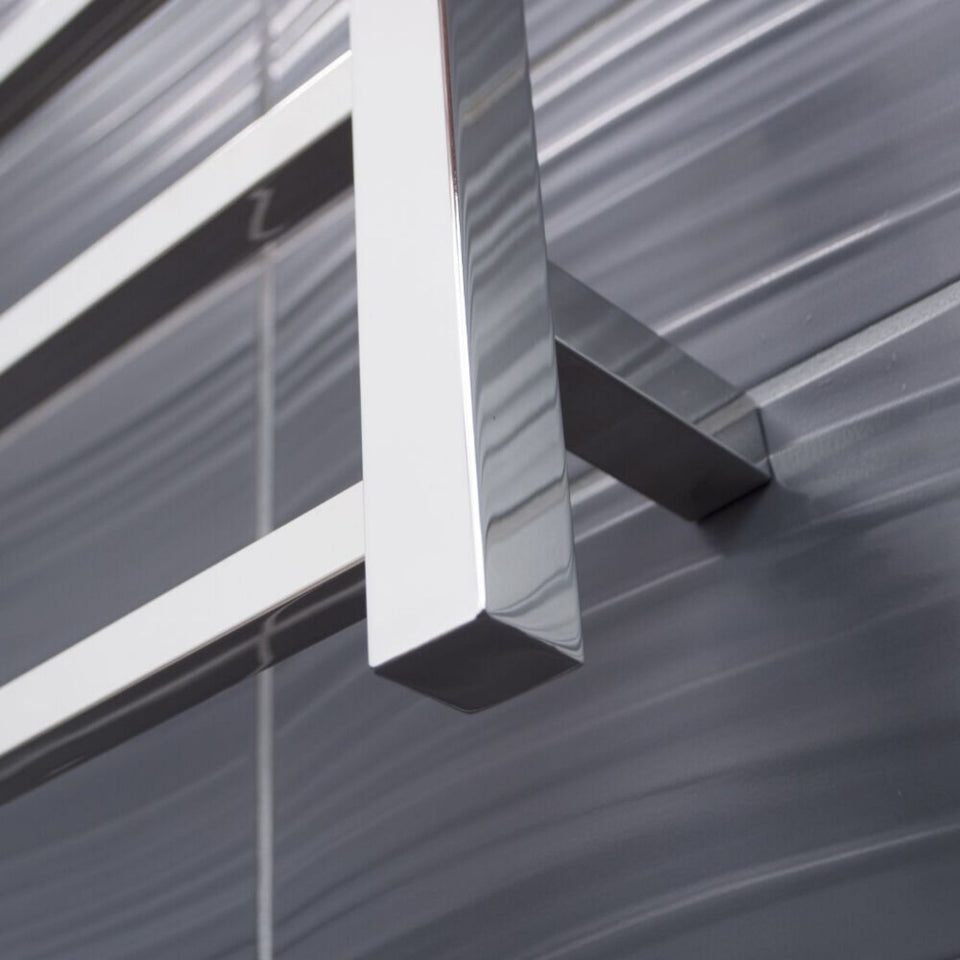 Radiant Square 7 Bar Heated Rail 600 x 800 Polished Stainless Steel