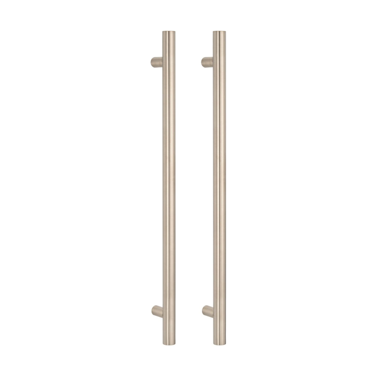 2 Pieces Radiant Heated Vertical towel rail 40 x 950mm Brushed Nickel BN-VTR-950 - The Blue Space