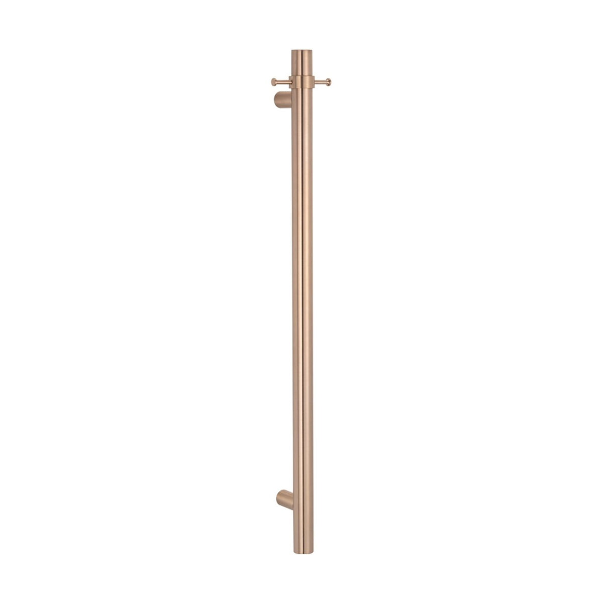 With Hook Radiant Heated Vertical towel rail 40 x 950mm Champagne CH-VTR-950 - The Blue Space