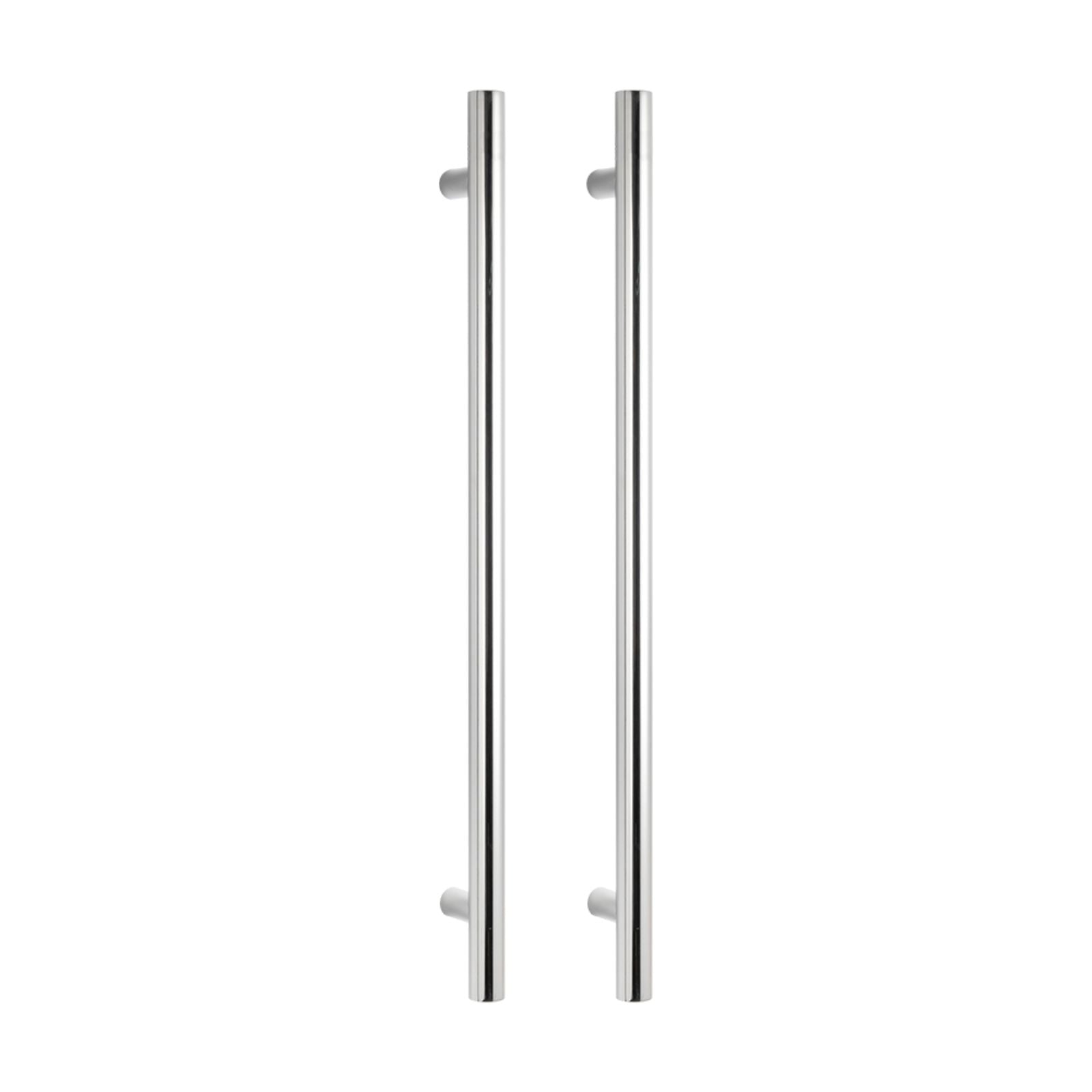 2 Pieces Radiant Heated Vertical towel rail 40 x 950mm Mirror Polished VTR-950 - The Blue Space